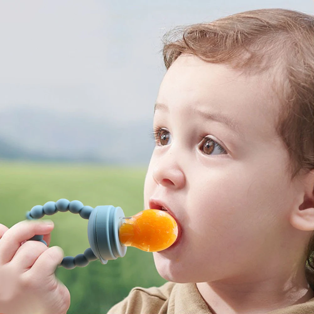 Retractable Kids Juice Teething Nipple Infant Soft Fruit Fresh Food Grade Feeding BPA free Silicone Fruits Babies Pacifier