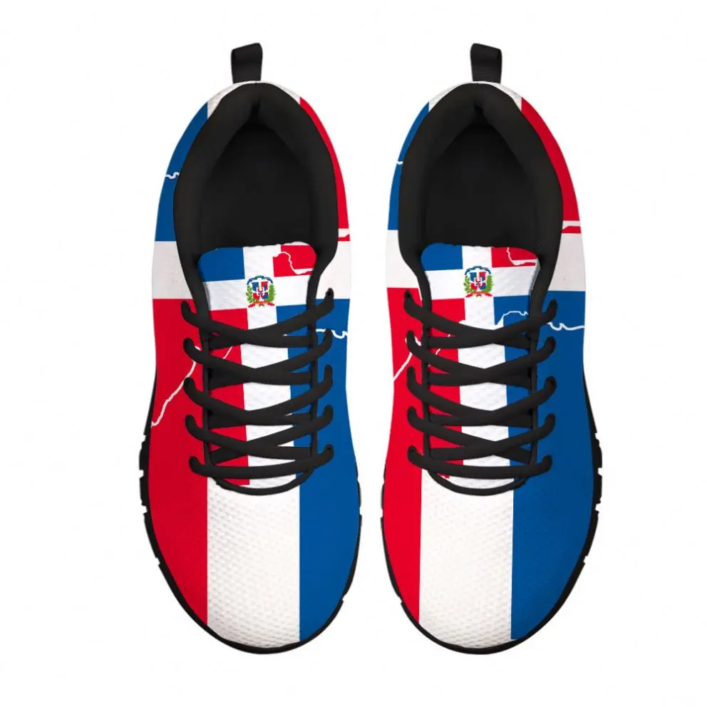 OEM Sport Shoes Lightweight Fashion Haiti National Flag Printed Athletic Sport Shoe Size US 13-US-14 Men Shoes Sport Comfortable
