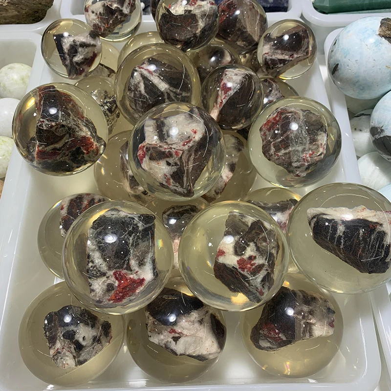 Wholesale natural Cinnabar mineral crystal sphere quartz ball for Decoration