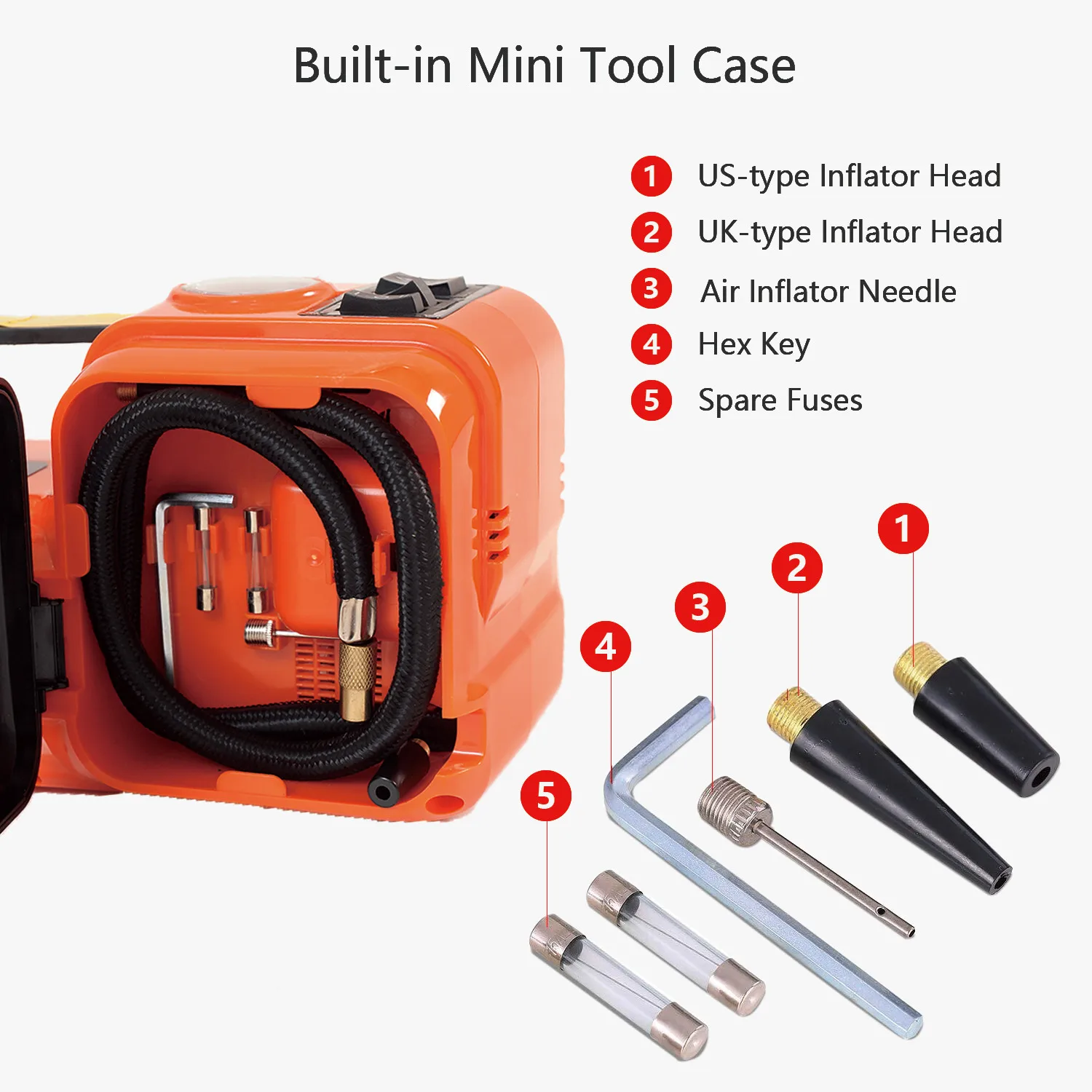 Car hydraulic jacks with spare fuses new type car jack lift with new tools and flexible lifting rang effective air car jack