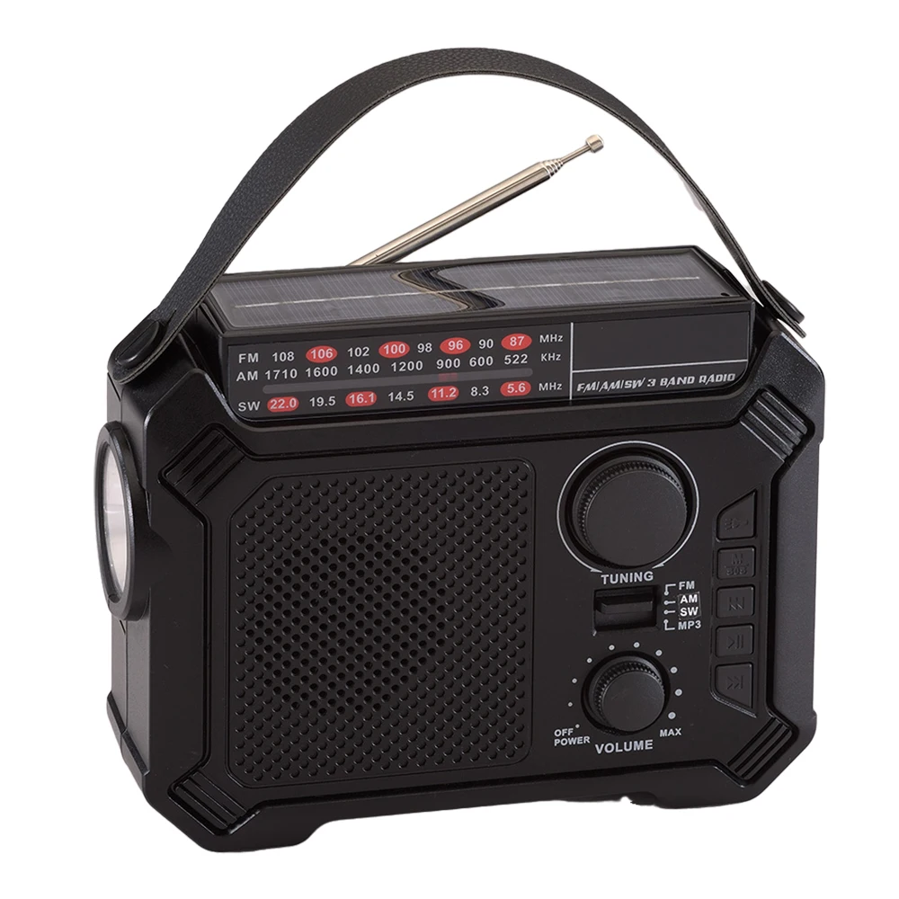 HS-2969 OEM emergency Radio wireless Solar energy AM/FM/SW Crank Radio portable with 2400mah power bank
