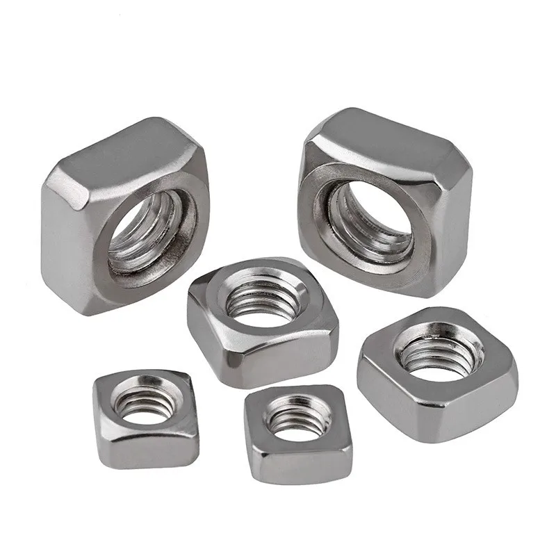 Stainless steel 304 316 plain square nut m3 metric zinc plated galvanized square nuts din 571