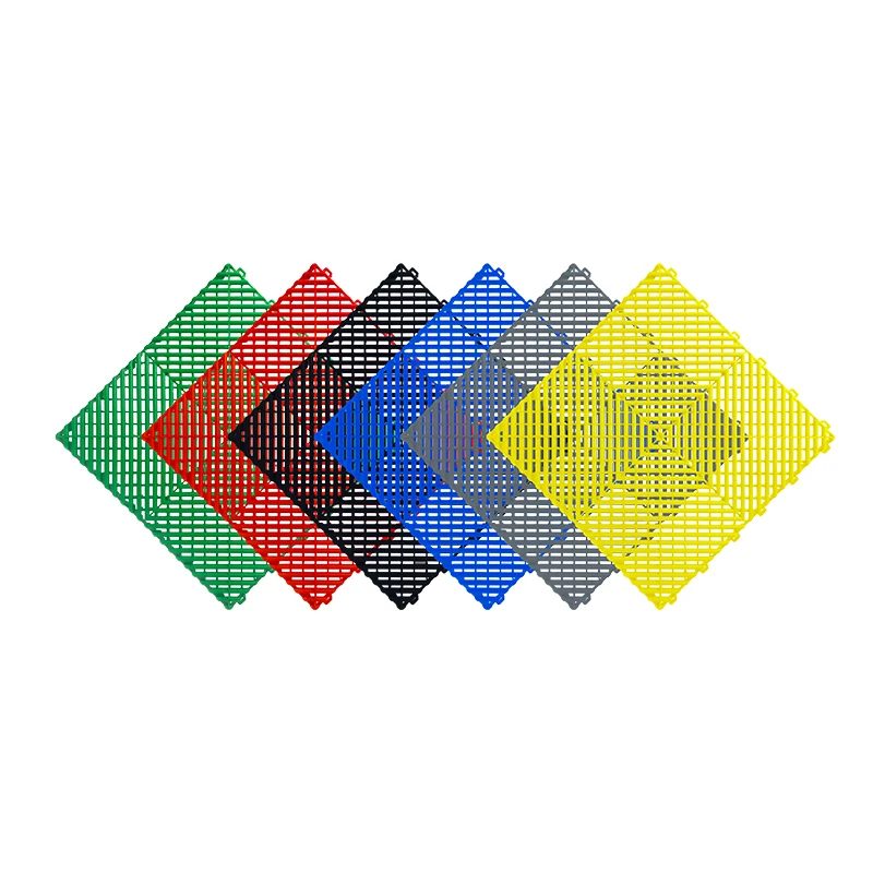 Rigid Modular Colorful Interlocking Garage Floor Tiles Industrial Plastic Garage Flooring Mats For Car Detailing Shop Workshop