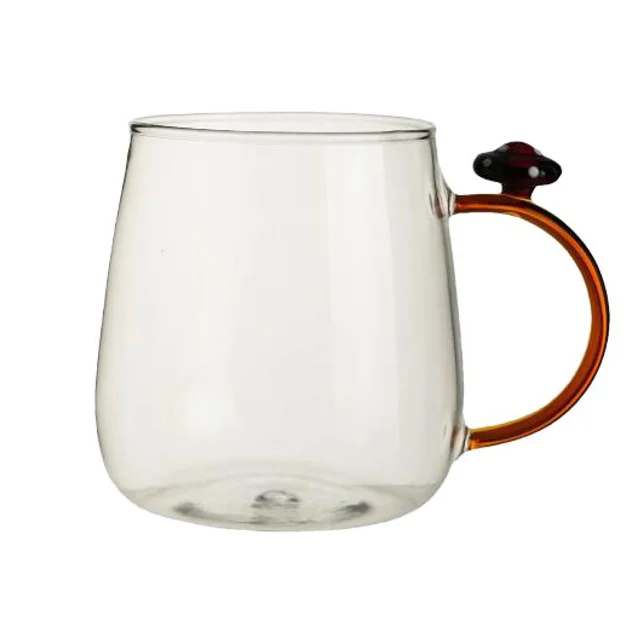 400ml Glassware Blown High Borosilicate Thickened Transparent Three Piece Set Glass Tea Cup With Lid