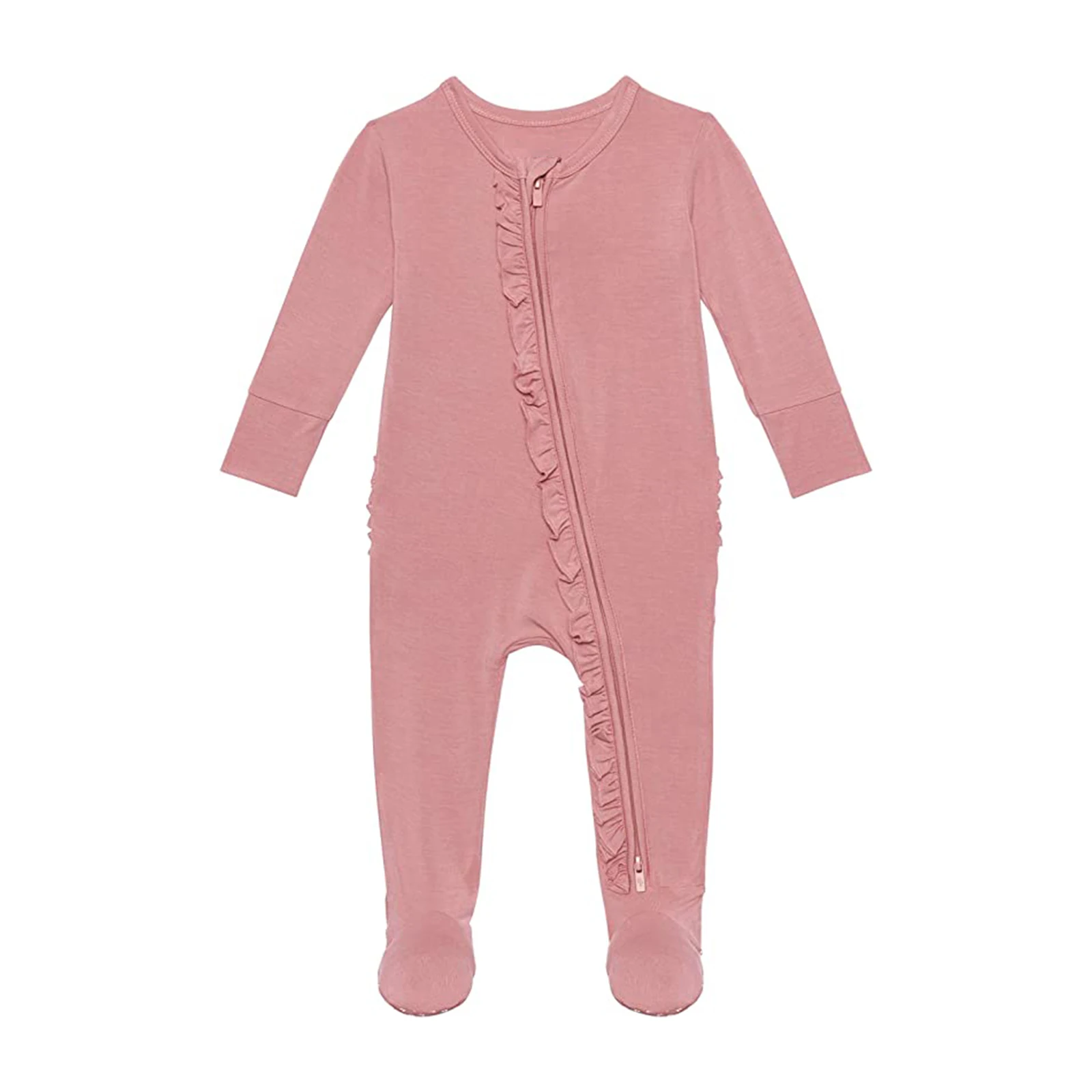 night-robe with baby bamboo swaddling suit and newborn jumpsuit zippered one piece suit
