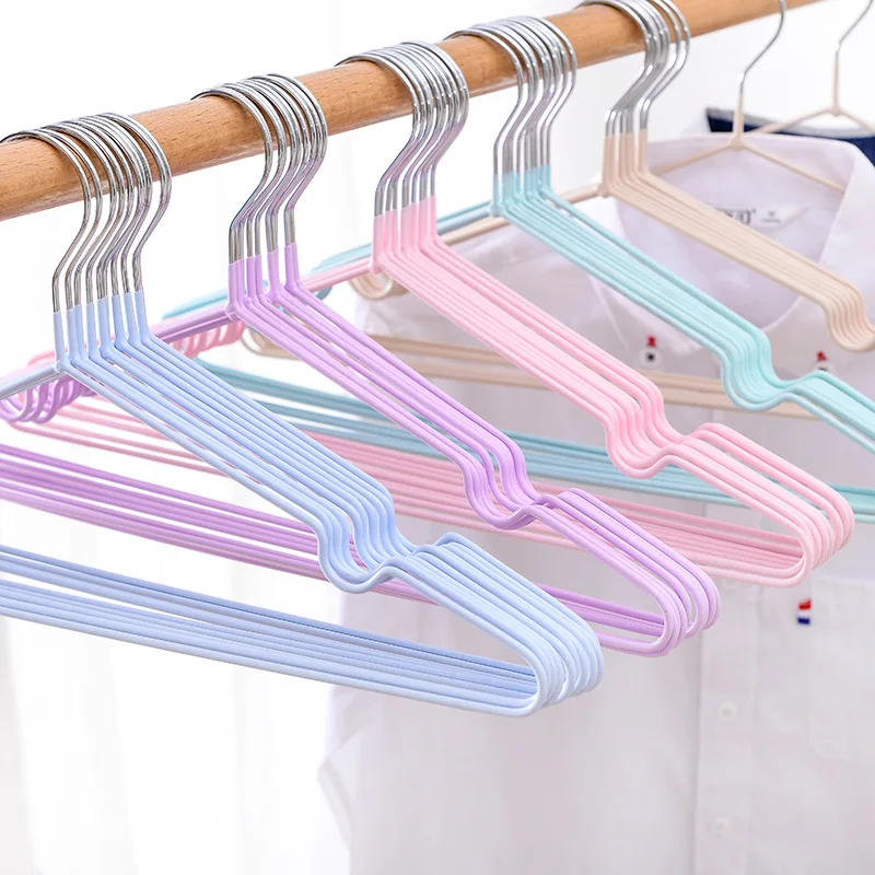 2019 factory household impregnated airing non-slip stainless steel traceless brace hanger metal hanger wholesale