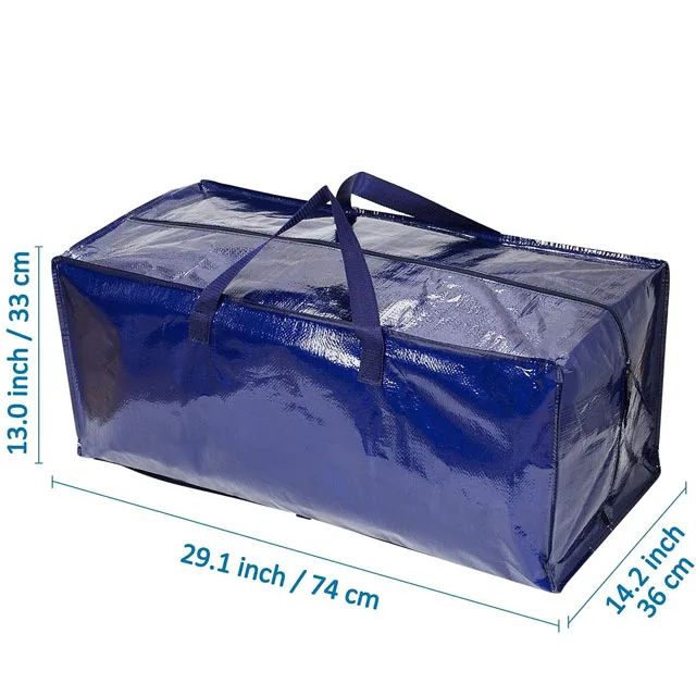 Custom Printed Heavy Duty traveling Extra Large Storage Pp woven Bags for moving with zippers
