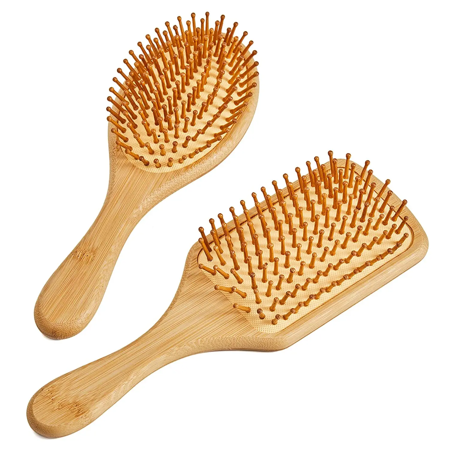 Eco-Friendly Natural Wood Detangling Hair Comb Brush Scalp Massage Wooden Bristle Air Cushion Hair Detanger Bamboo Hair Brush
