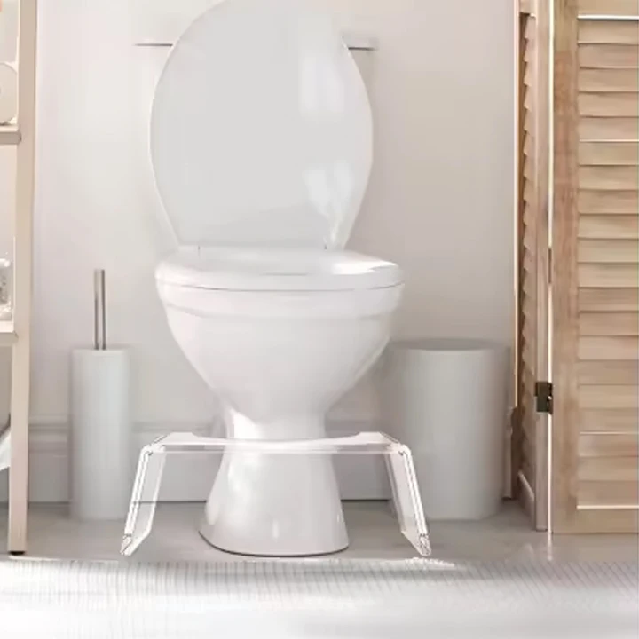 Factory Acrylic Toilet Stool Transparent Acrylic Bathroom Home Vanity Stool-high Quality Kids Vanity Table and Stool