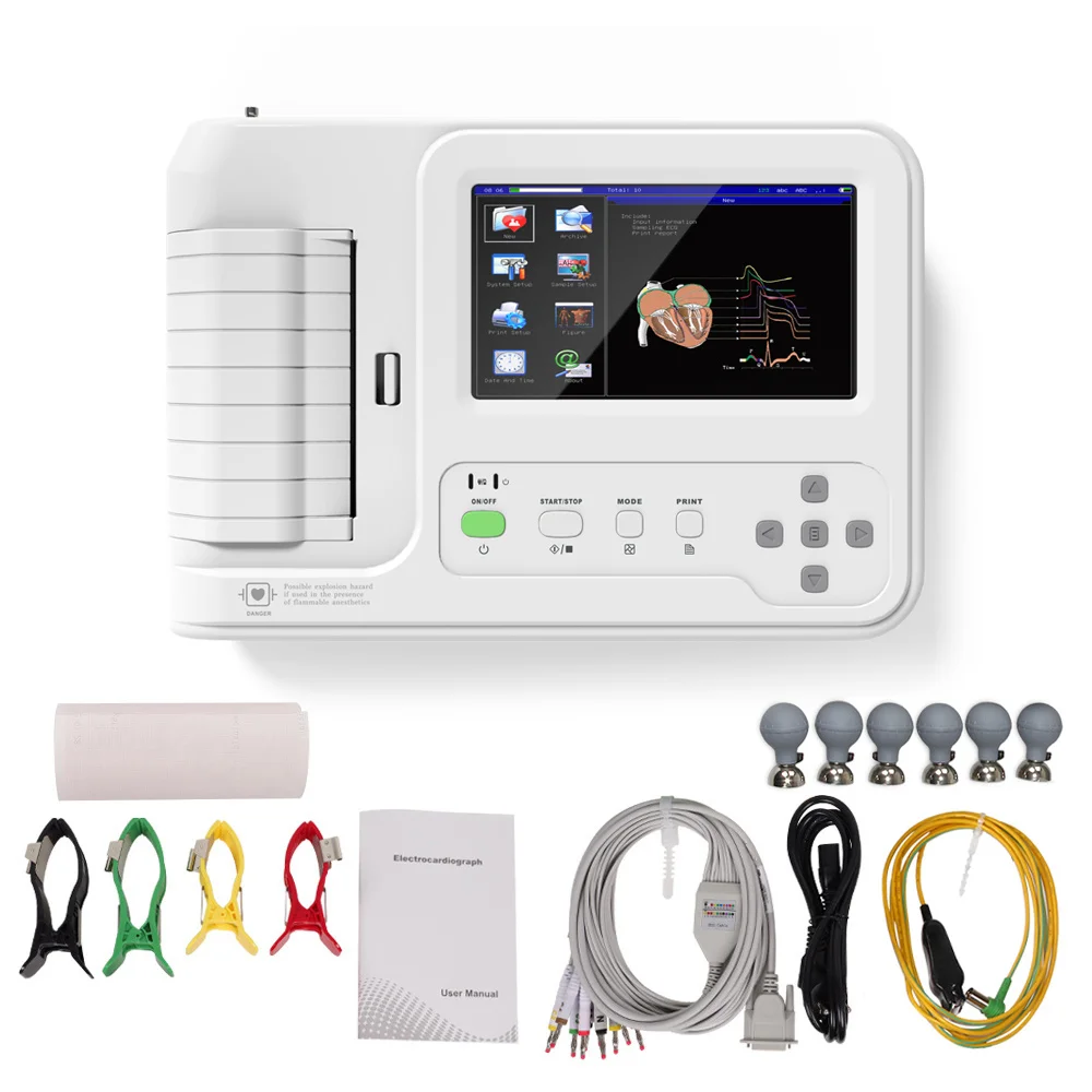 CONTEC ECG600G Touch Screen 6-Channel Electrocardiograph ECG EKG + PC Software