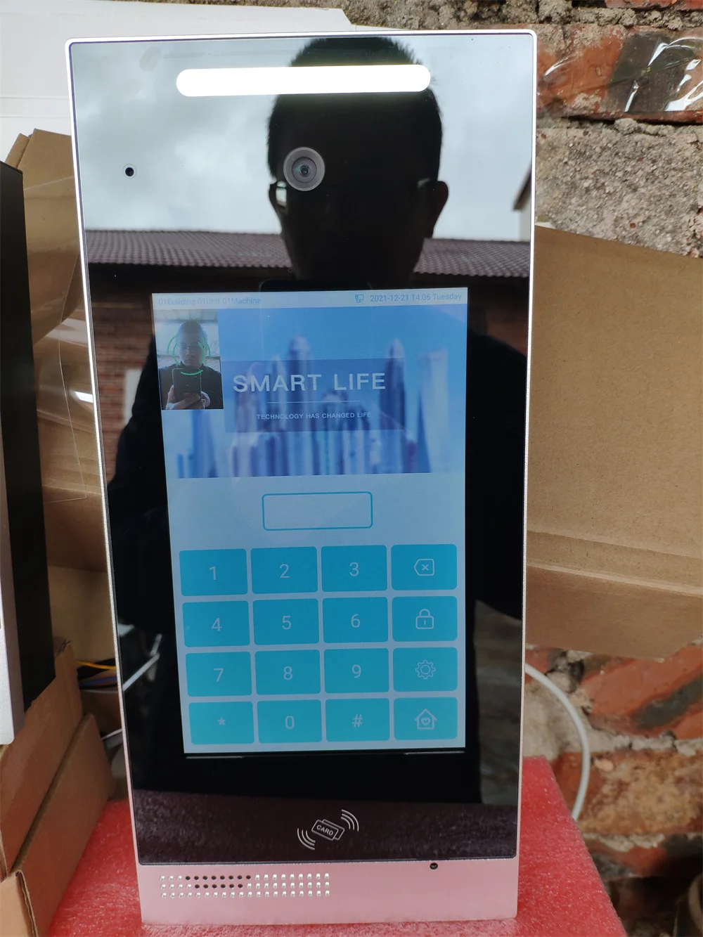 8 Inch Touch Screen Aluminum Alloy Front Panel Tuya Smart 1080P TCP/IP Video Door Phone for Max 9999 Apartments Informe Dicom