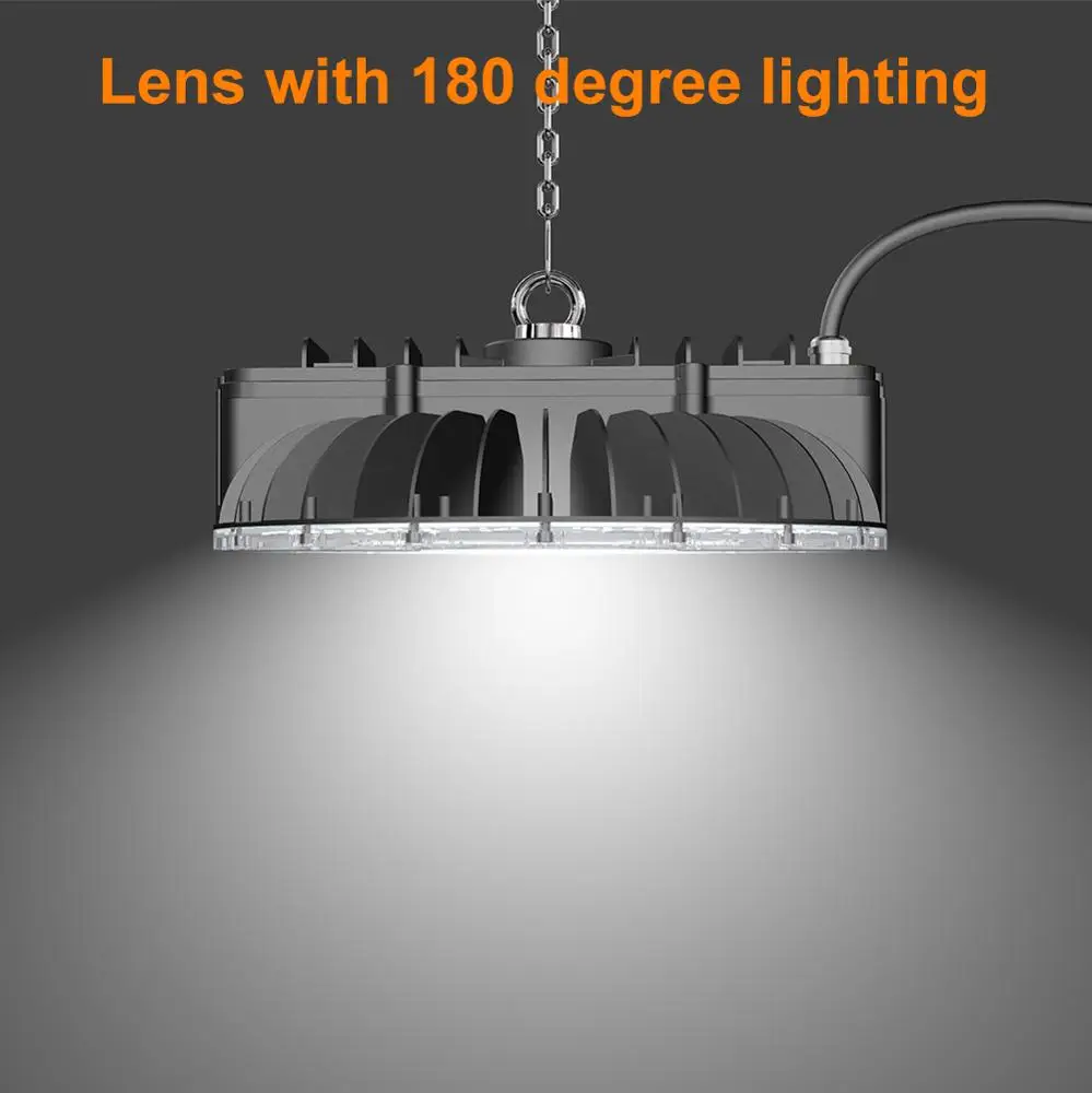 
CE RoHS CUL DLC listed 300OK-7000K industrial warehouse LED UFO round High bay light 100w 