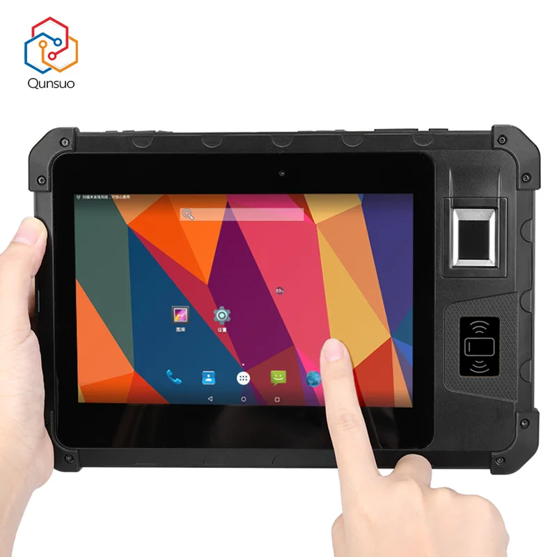 RFID инвентаризационная система IP67 прочный 125 кГц/134,2 кГц LF Reader Android 8 дюймов ПК сканер штрих-кодов планшет со сканером отпечатков пальцев