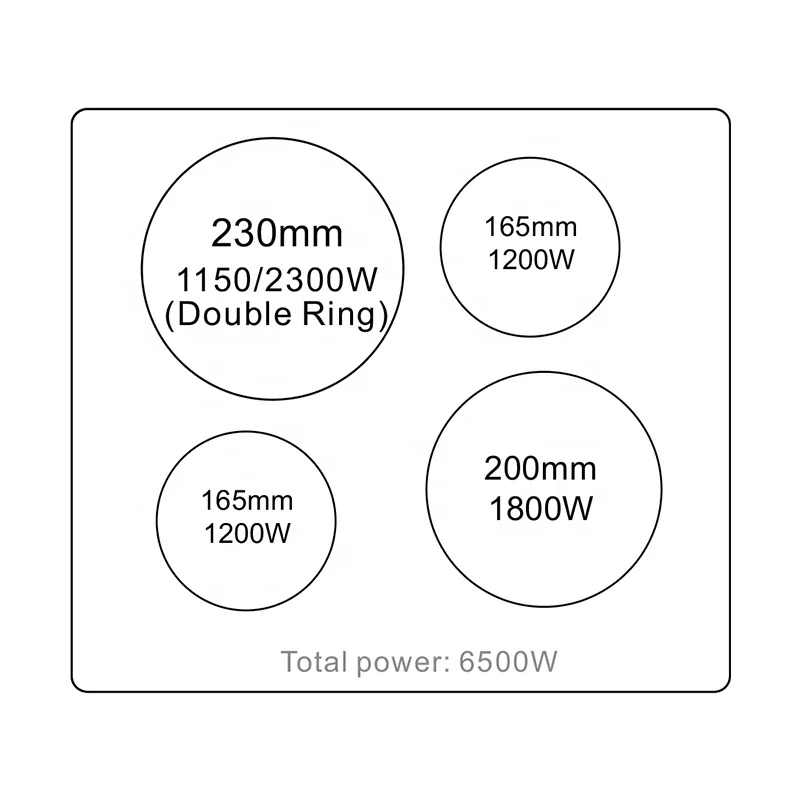 Factory Supplier Touch Control Built-In 4 Burners Ceramic Hob With Electric Infrared Coil Element
