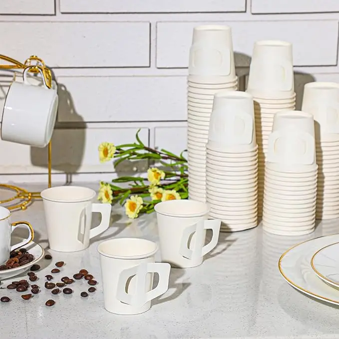 coffee paper cup with handle  cup cake paper box packaging for hot drink biodegradable with lids