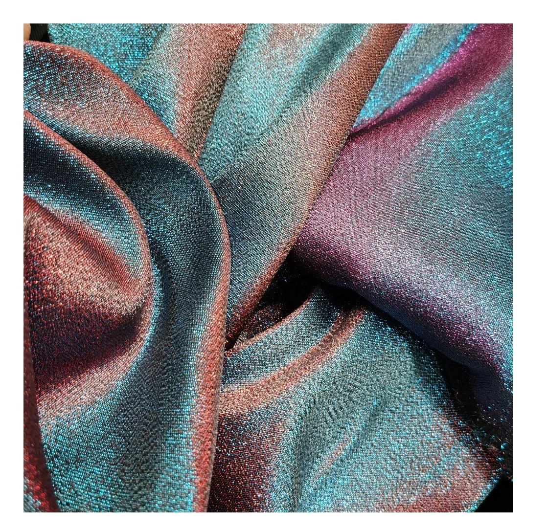 Lurex Fabric 2 colors tone Metallic Yarn Dyed Lame Lurex Fabric