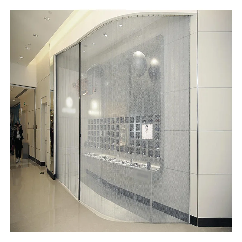 Metal Coil Curtain Metal Mesh Chain Drapery Fabric Chain Ring Mesh Curtain