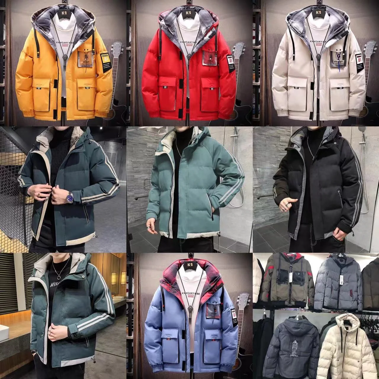 Mens Winter Coats Warm Puffer Jacket Thicken Winter Parka Padded Outwear with Hood
