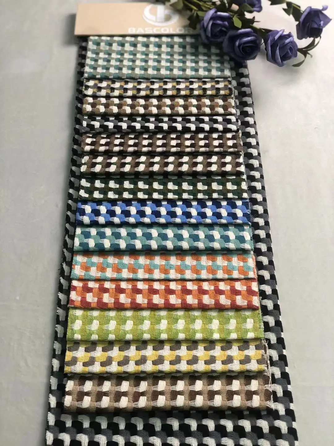 Manufacturer Organic Sustainable Yarn-dyed Woven polyester Fabric for sofa pillow