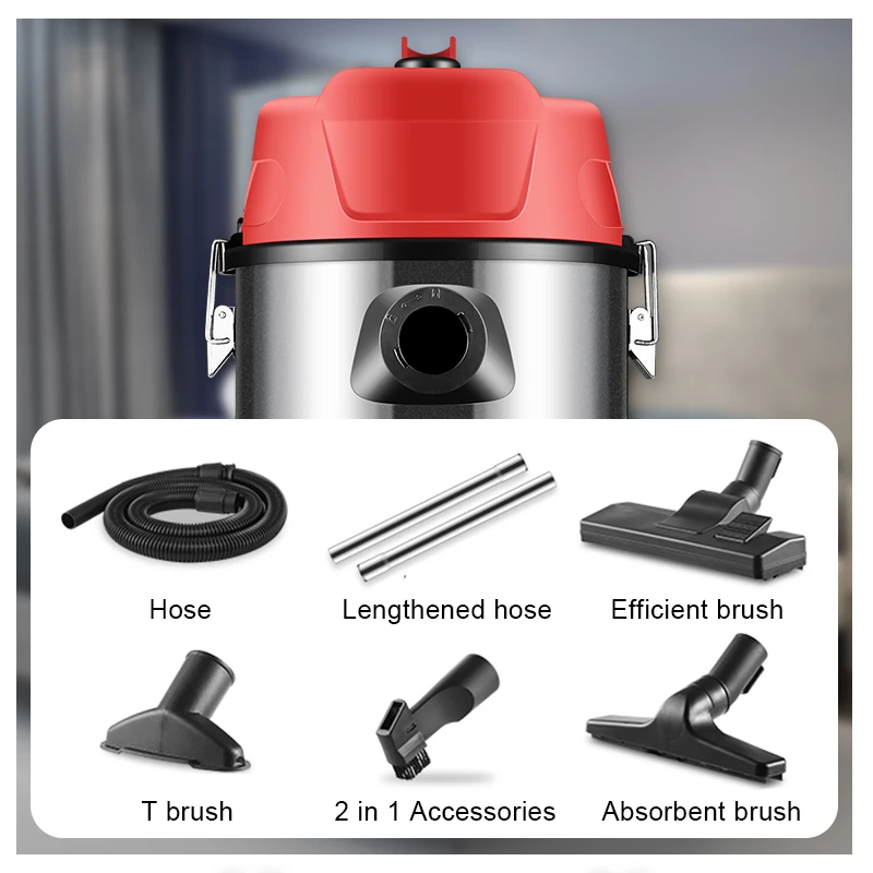 Metal Tube 15L Stainless Steel Tank 1000W 15KPa Deep Cleaning for Unexpected Messes Wet Dry Blow 3 in 1 Vacuum Cleaner