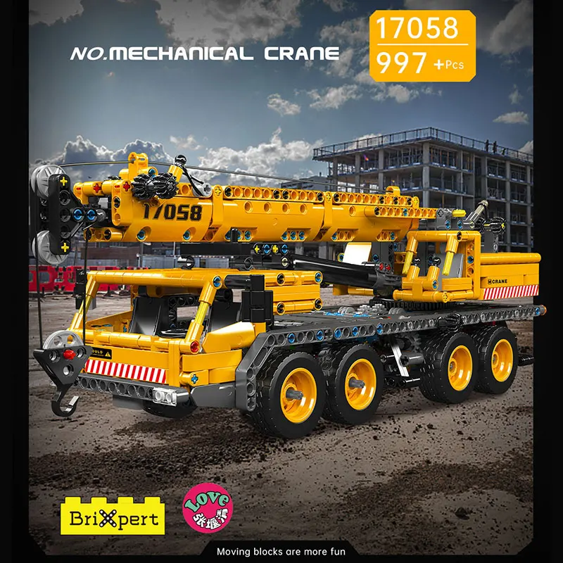 Формы King 17058S техническое управление автомобильным приложением механический кран грузовик кирпич набор Детская игрушка Рождественский подарок 1020 шт Строительные блоки наборы
