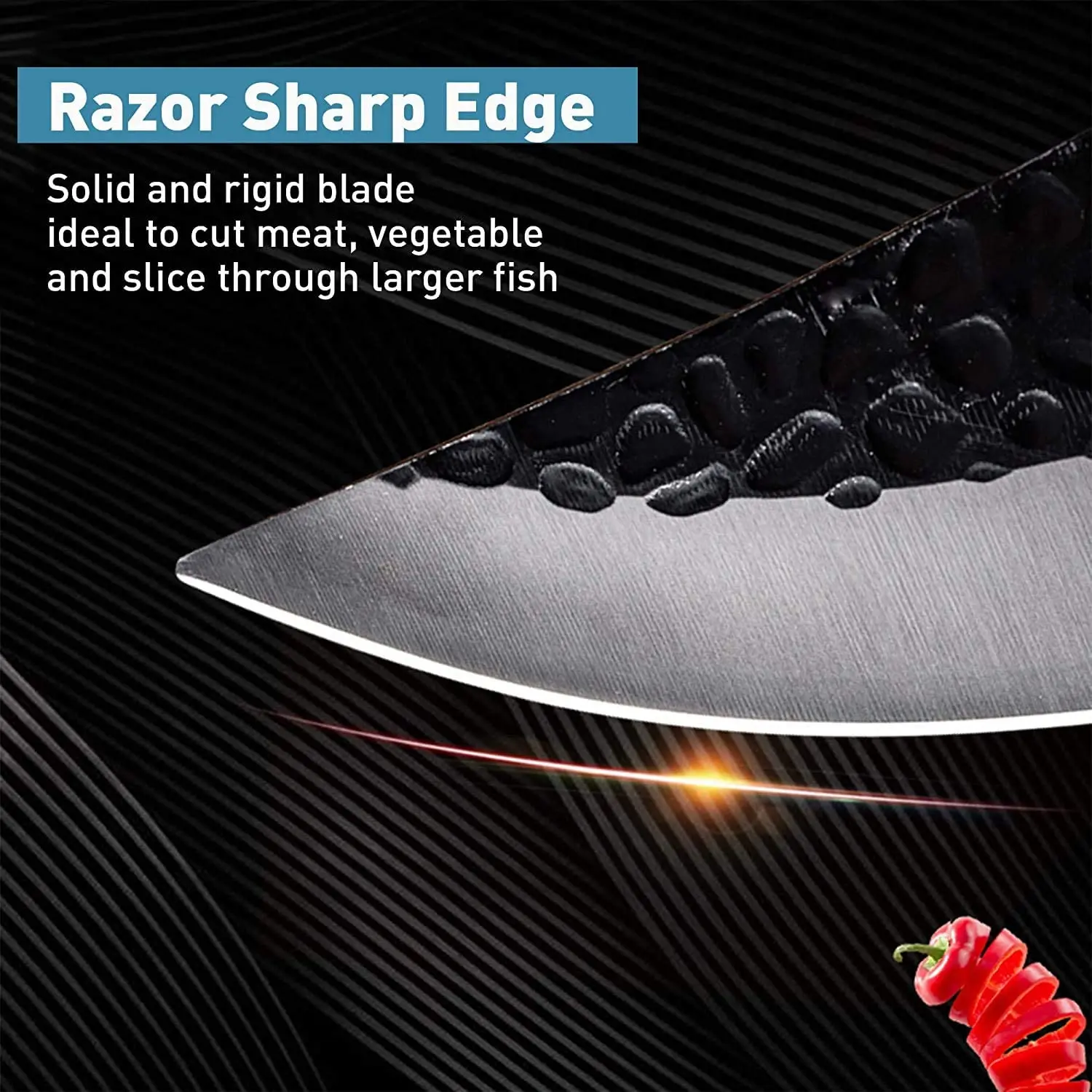 Нож мясника кованый ручной викингов японский нож Huusk из высокоуглеродистой стали поварской с