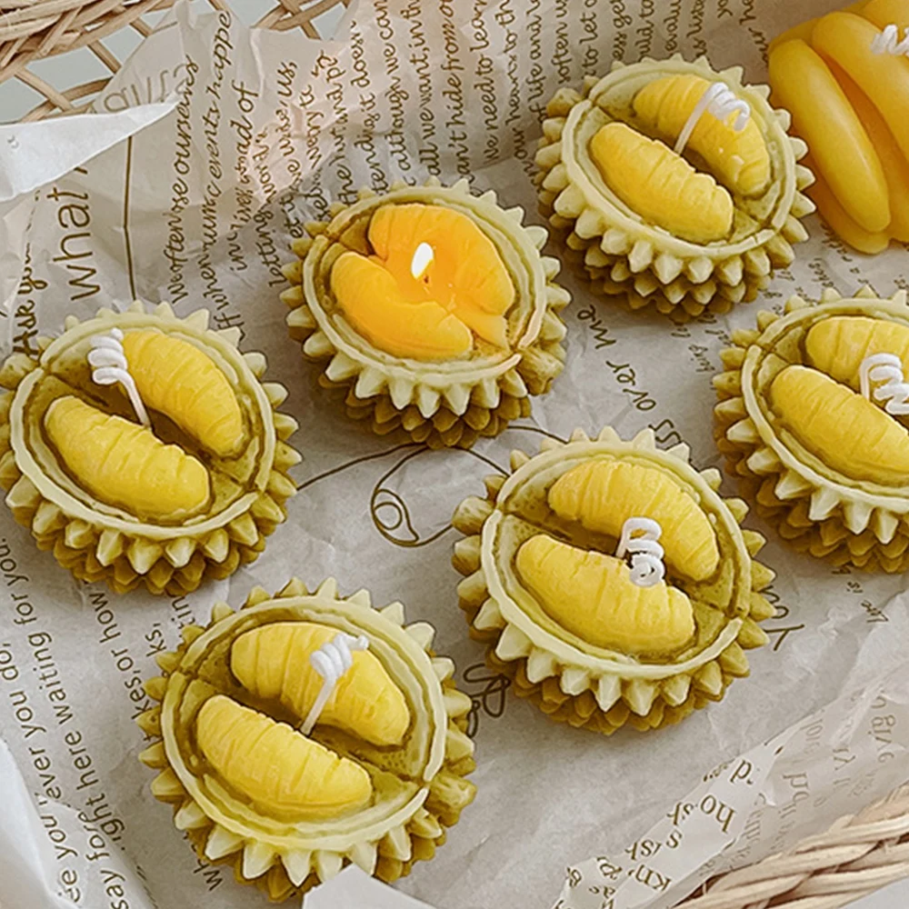 DGC Cute Dessert Food Fun Candle Durian Sculptural  Fruit Candle For Birthday Gift Home Decor