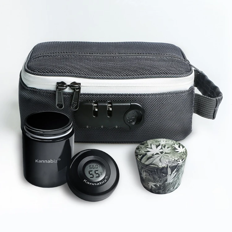 
Tobacco with four-piece suit best gift for your father including smell proof bag, herb grinder and glass jar 