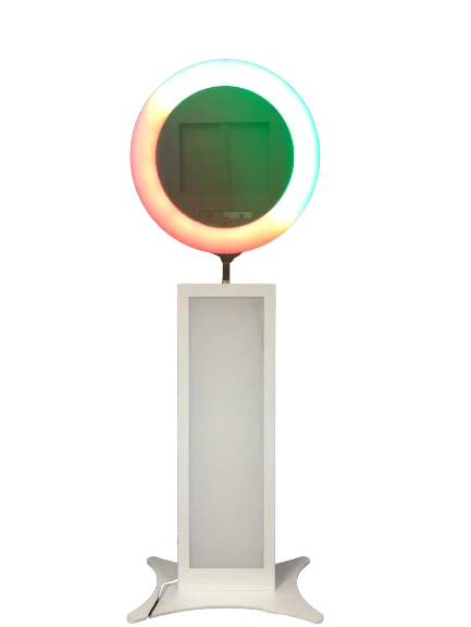 Fashion Led Ring Light Social Station For Ipad Live Video Photobooth Interactive Photo Kiosk Diy Shell Public Photobooth