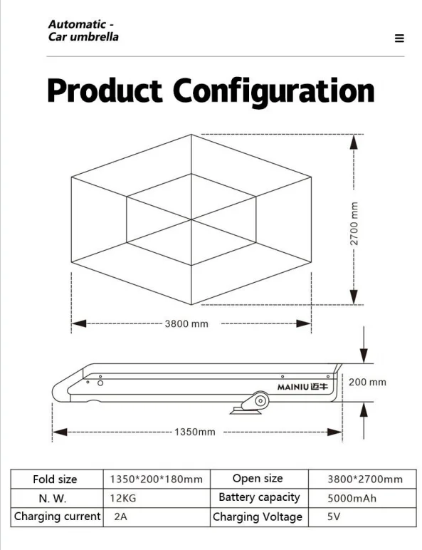 New Car roof shade portable automatic foldable UV proof car umbrella parking car window sun shade