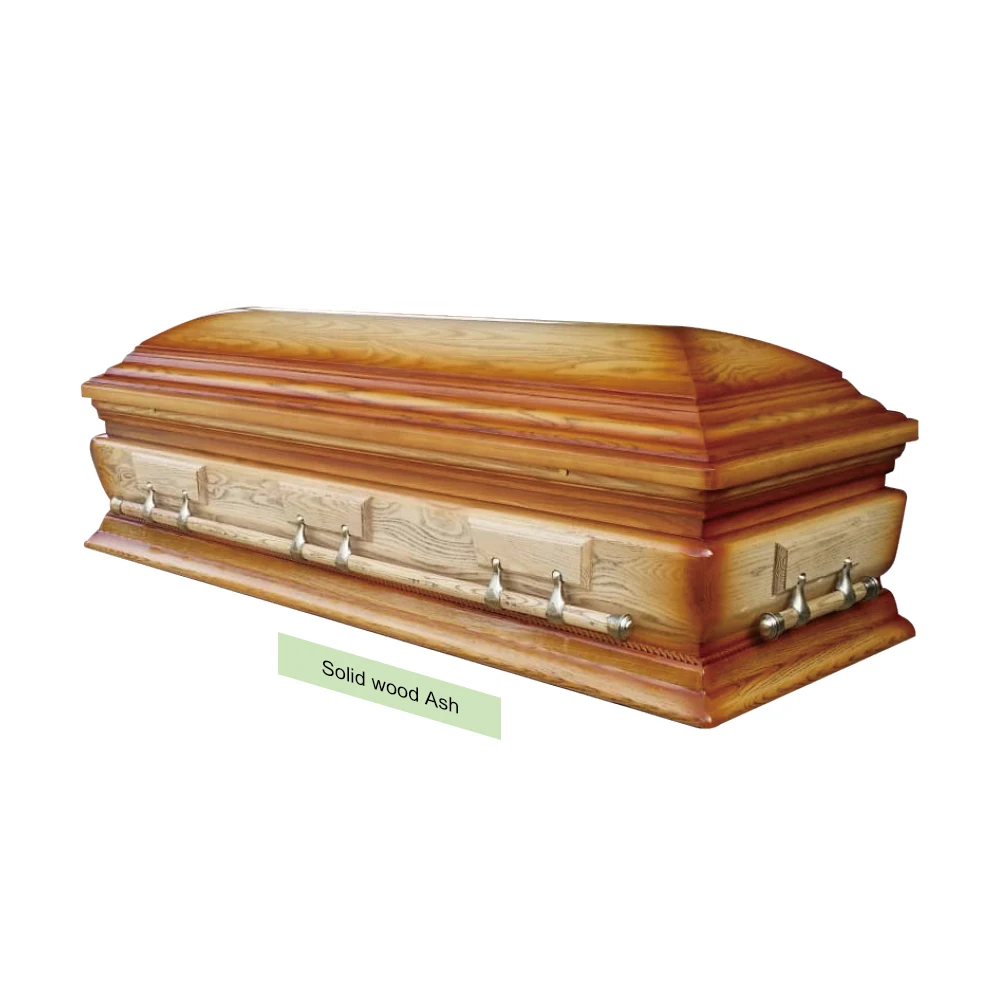Cheap Cofani Funebri Funeral Adult Solid wood Ash Wooden Coffin