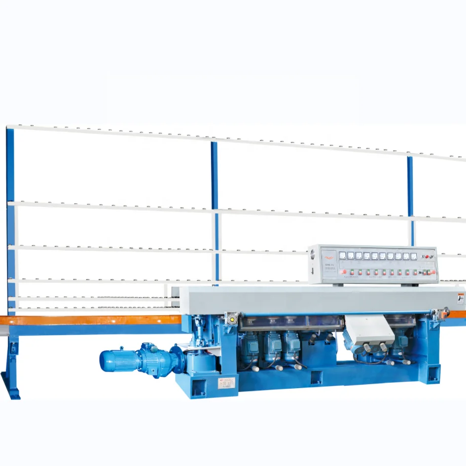 BEIJIANG Portable 8 Motor Cnc Glass Edging Polishing Machine Straight Line Mirror Grind Glass Beveled Edge Polishing Machine
