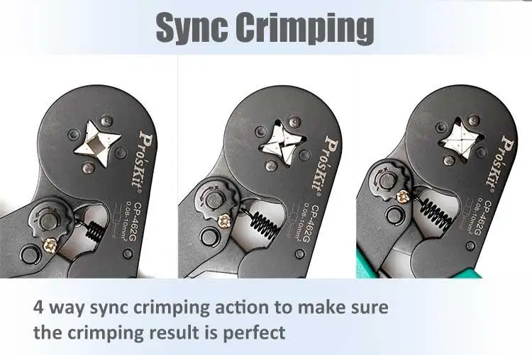 CP-462G Wire ferrule square crimping (Square Crimp) for Round European terminal of AWG 28-7  DIN 0.08-10 mm2  JIS 0.20-5.5 mm2