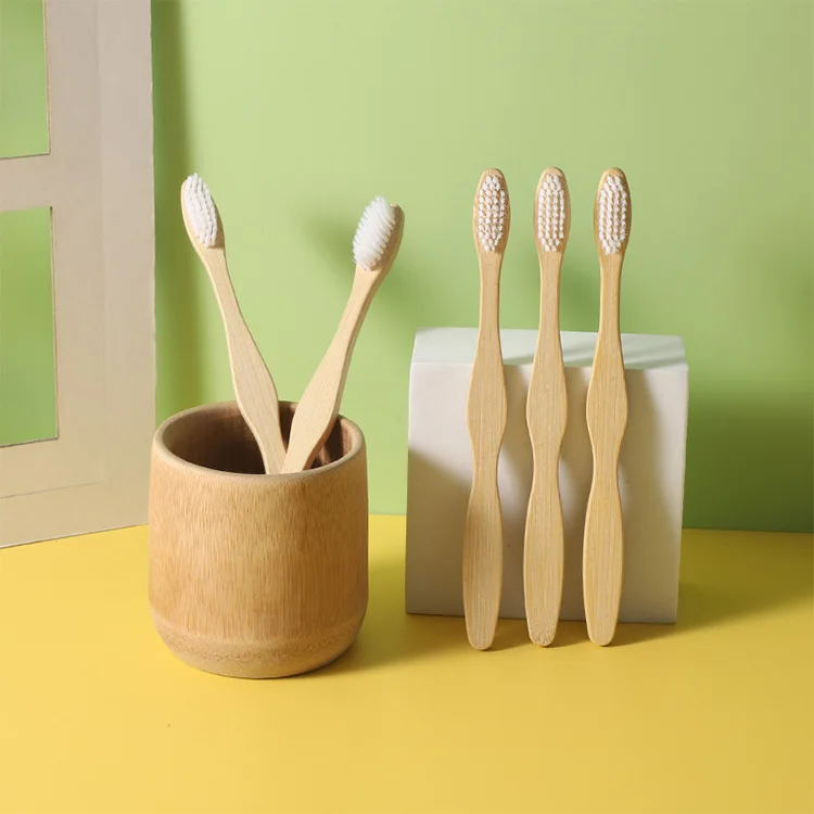 High quality bamboo toothbrush with travel case dental floss kit