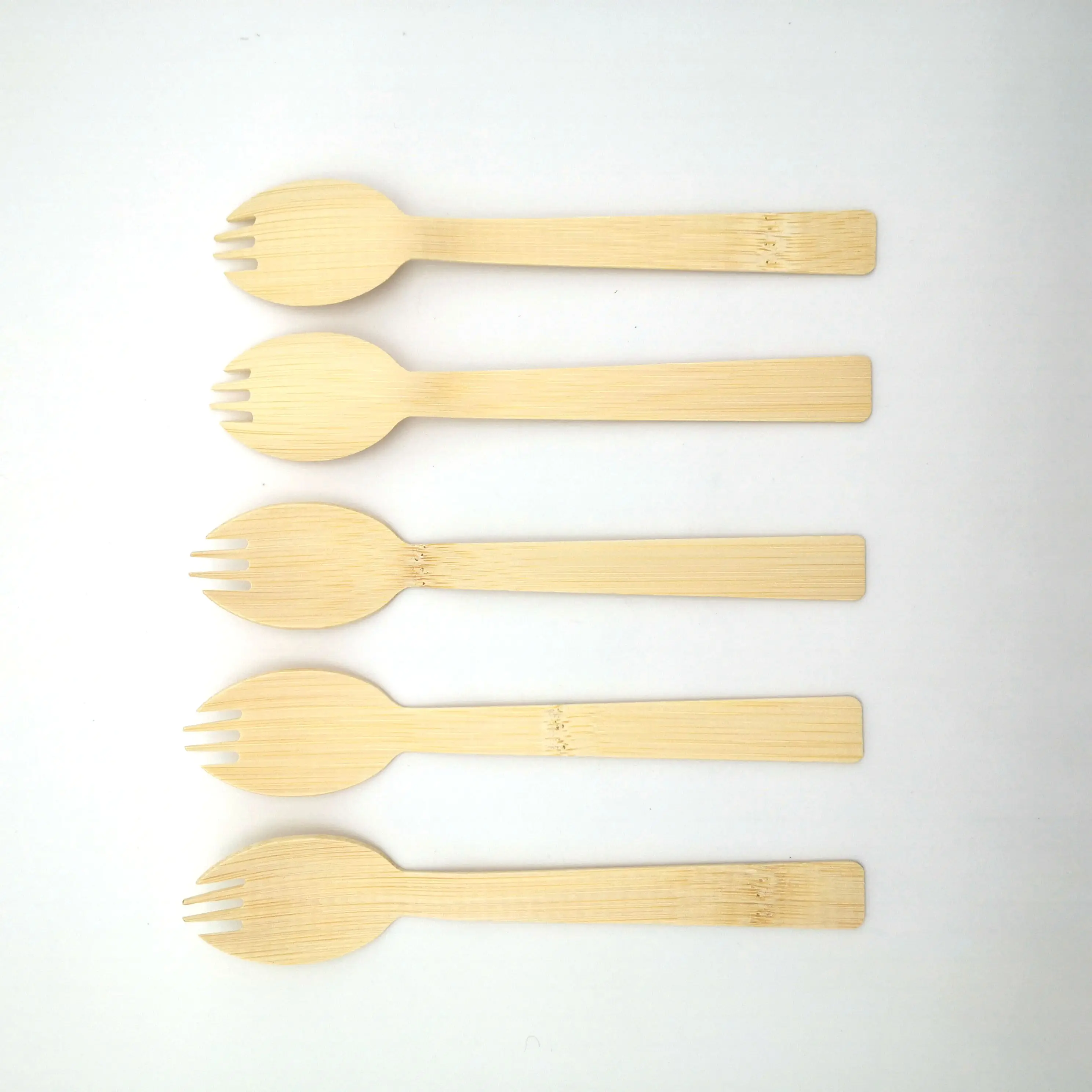 Eco-friendly  Disposable bamboo spork  Spoon Fork 2-in-1 Cutlery