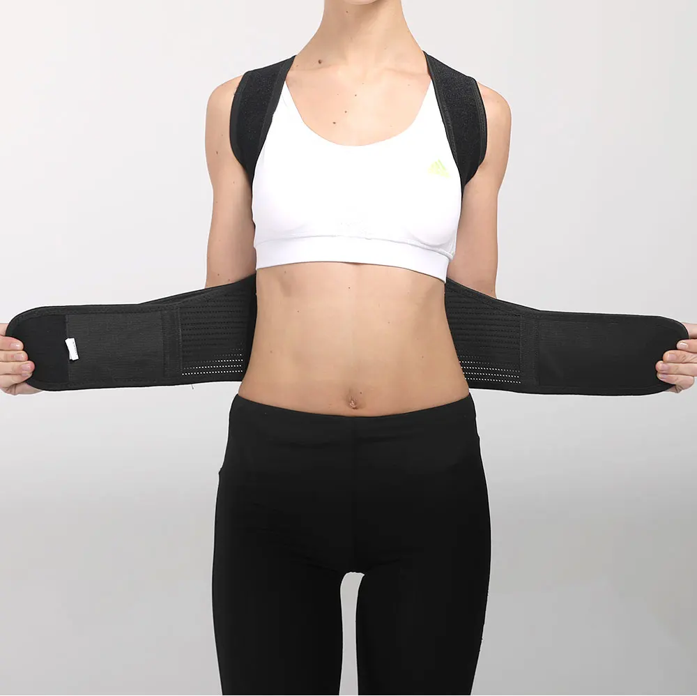 New Fully Adjustable & Comfy Back Support Brace Posture Corrector for Neck Improves and Pain
