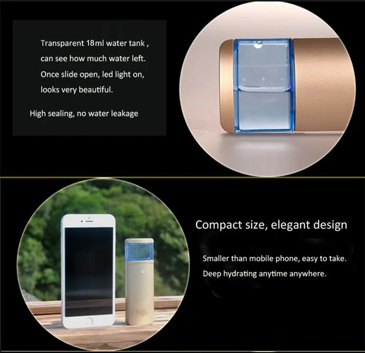 Wholesale Atomization Hydrogen Ion Face Steam Skin Moisturizing Mister Portable Beauty Facial Nano Handy Mist Water Sprayer