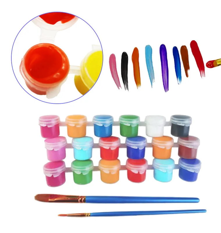 Custom Acrylic Paint with Brush Non Toxic Paint Set Stationery Set Art Supplies