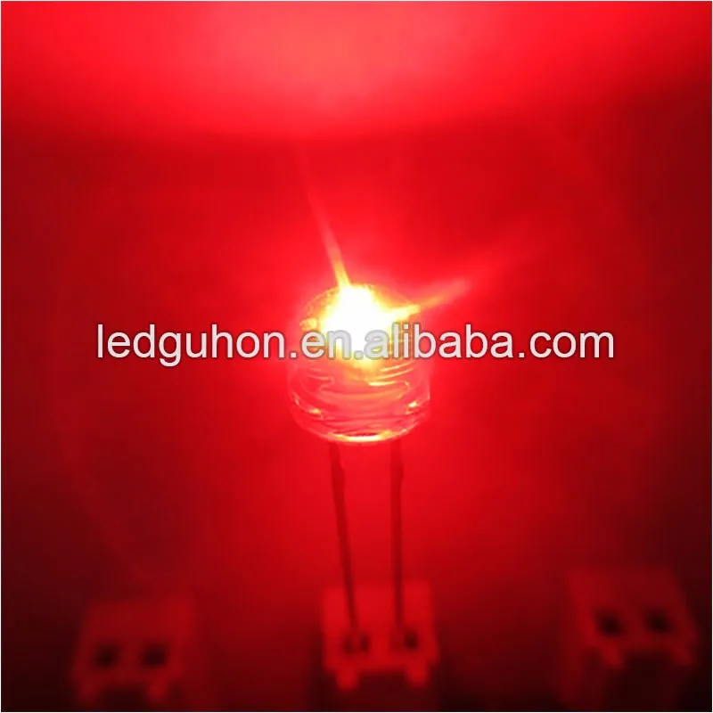 lamp led 4.8/5mm straw hat 534 type high brightness red color 620-630nm long legs led diode 1.8v-2.2v