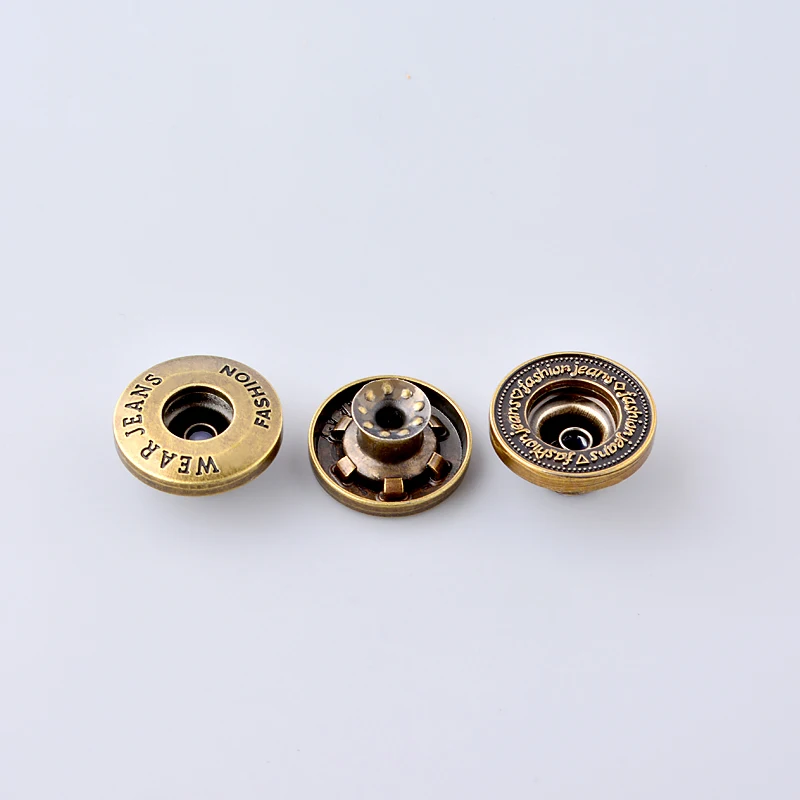 2024 High Quality Metal Elastic Denim Buttons Brass With Rivets for Jeans
