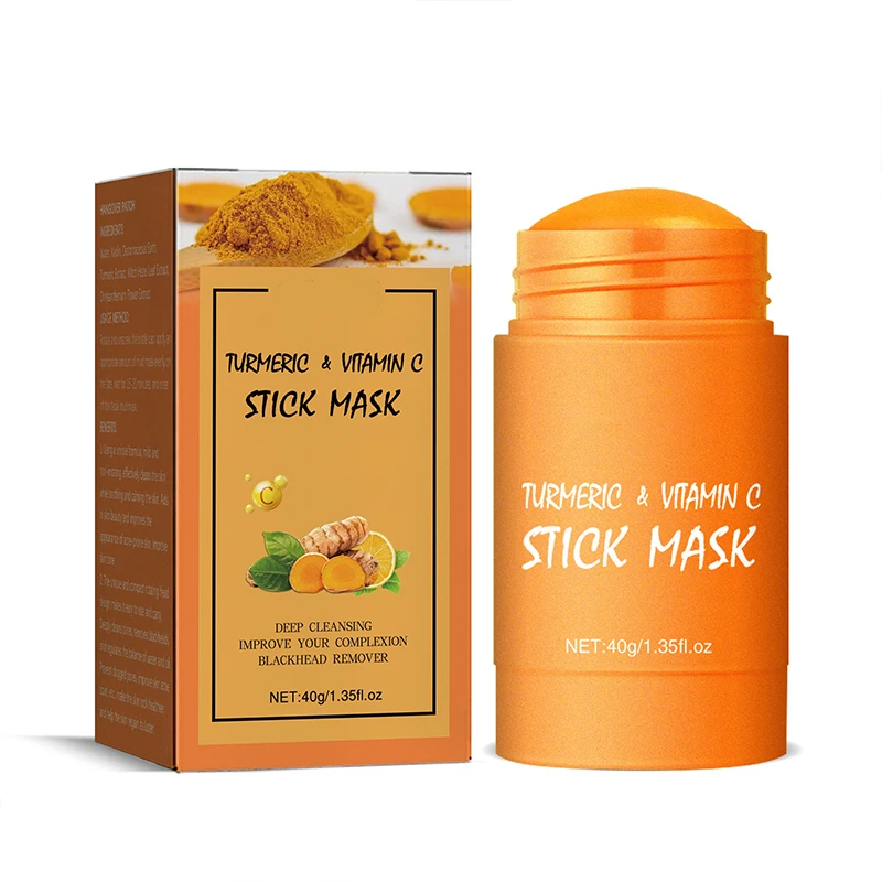 Deep Pore Cleansing Anti-Inflammatory Vitamin C Acne Closing Turmeric Face Clay Mask Stick for Dark Spots and Eczema Relief