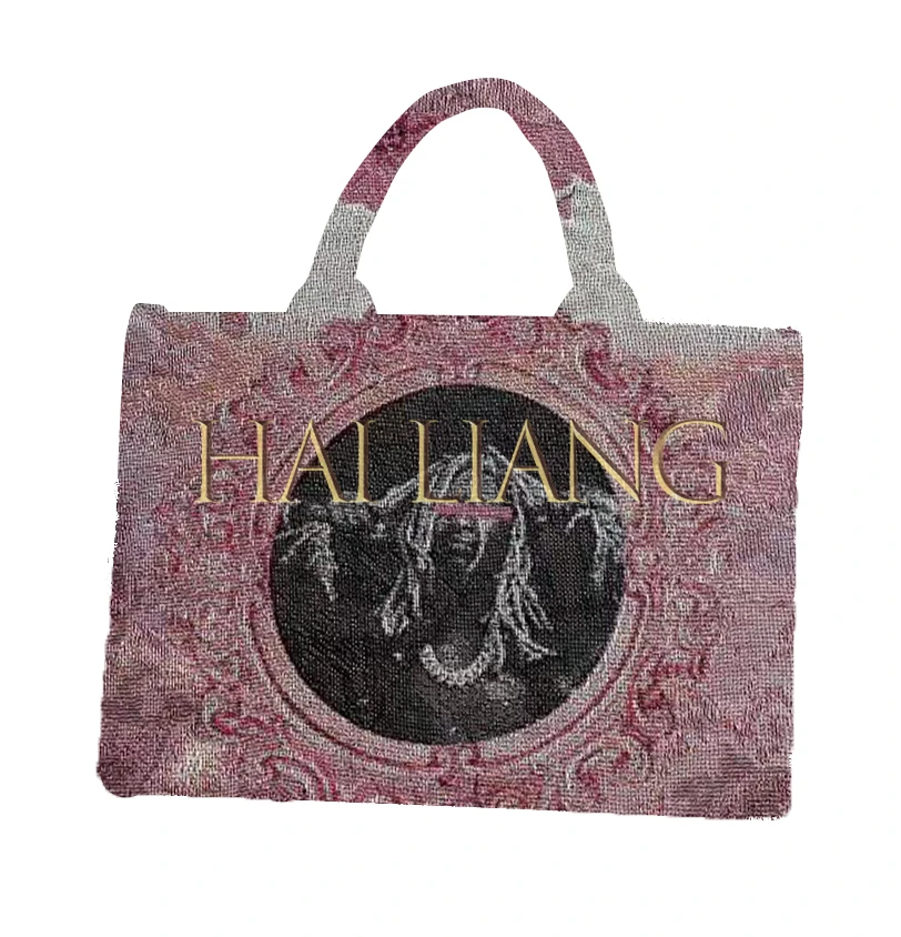 Custom Tapestry tote bag wholesale new design woven tapestri bags blanket fabric shopping bag for women