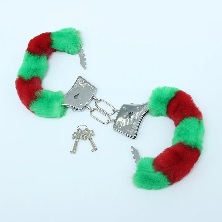 Christmas Cosplay Body Bdsm Bondage Metal Plush Handcuffs Ankle Cuffs