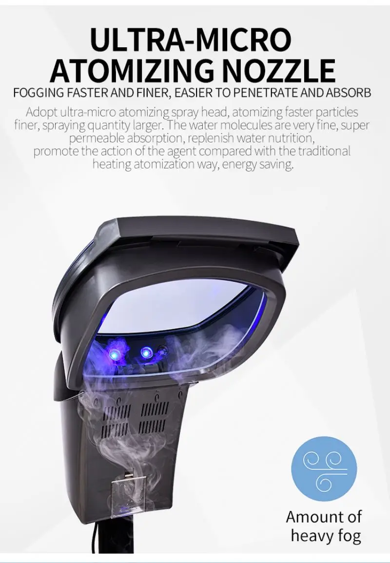 Top Supplier Professional Salon Equipment Barber Use Ozone O3 Nano Micro Mist Micromist Hair Salon Steamer Machine With Stand
