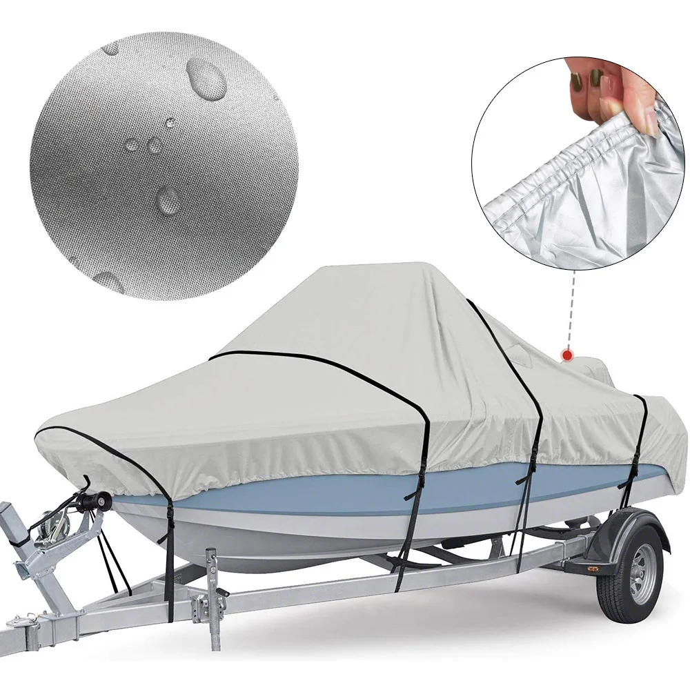 420D blue black silver gray Oxford cloth waterproof boat cover yacht cover V-shaped boat jacket lightweight boat cover