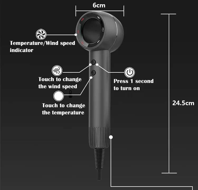 110 000 rpm blow dryer High-Speed hairdryer Negative Ions auto clean Private label bldc brushless air dryer with accessories