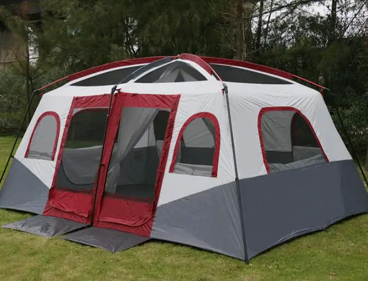 
8 Person Outdoor Waterproof Largest Camping Family Tent 5-6 person Luxurious Waterproof 2 Bedrooms Big Family Camping Tent 