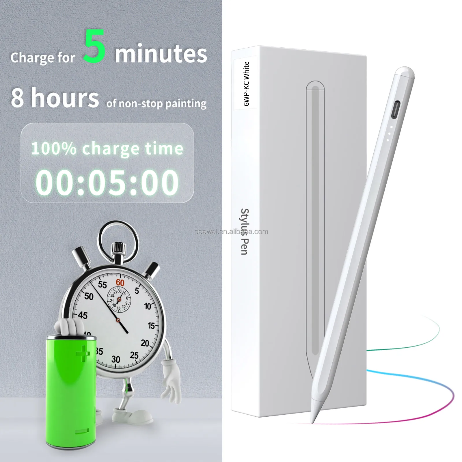best stylus Stylus pen ipad Fully charged in 5 minutes Three grid battery display for ipad Apple