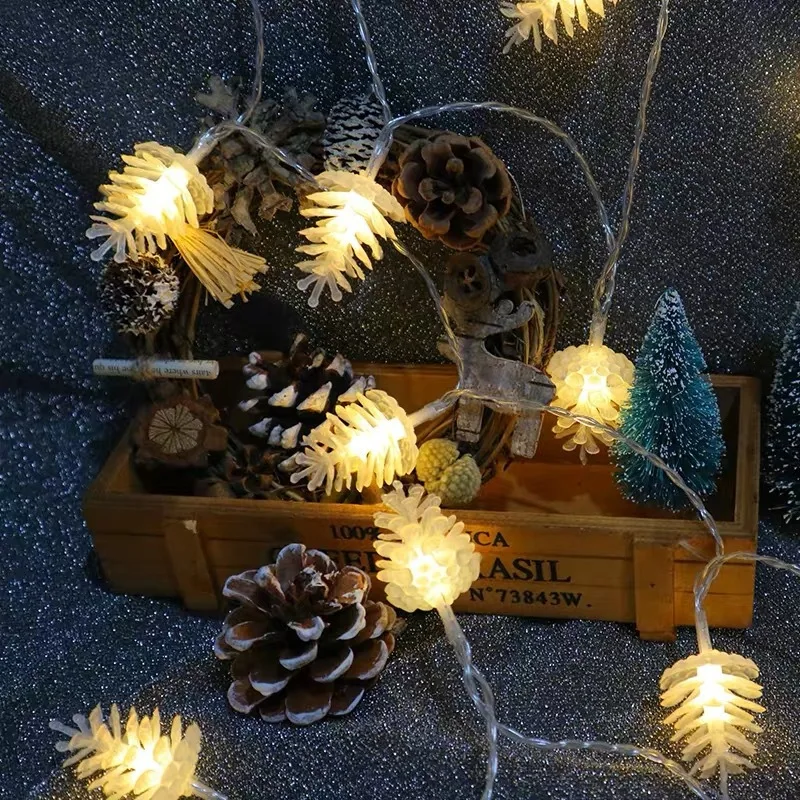 Factory Price 2AA Battery Operated 1.5 Meters Length 10 LED Pine Cone Decorative Lighting Christmas LED Lights