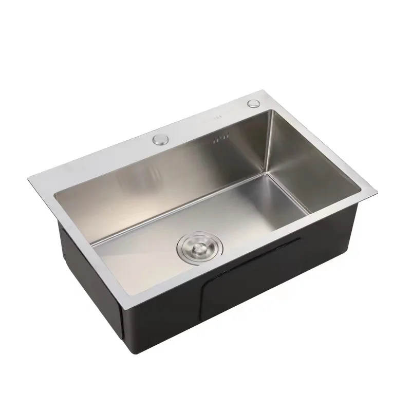 Hot Sale Deep Basin Nano Single Bowl Stainless Steel Brushed Handmade Kitchen Undermount Sink